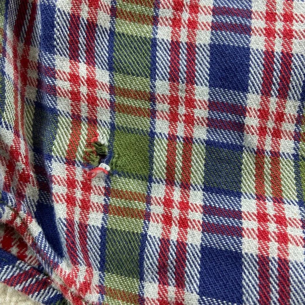 J. Crew Oarsman Button Down Shirt Mens L Plaid Long Sleeve Cotton Pocket